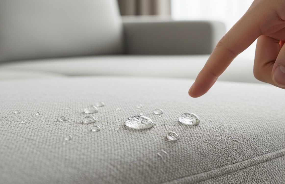 Efekt hydrofobowy na tapicerce - Impregnat (1) Profesjonalne czyszczenie tapicerki