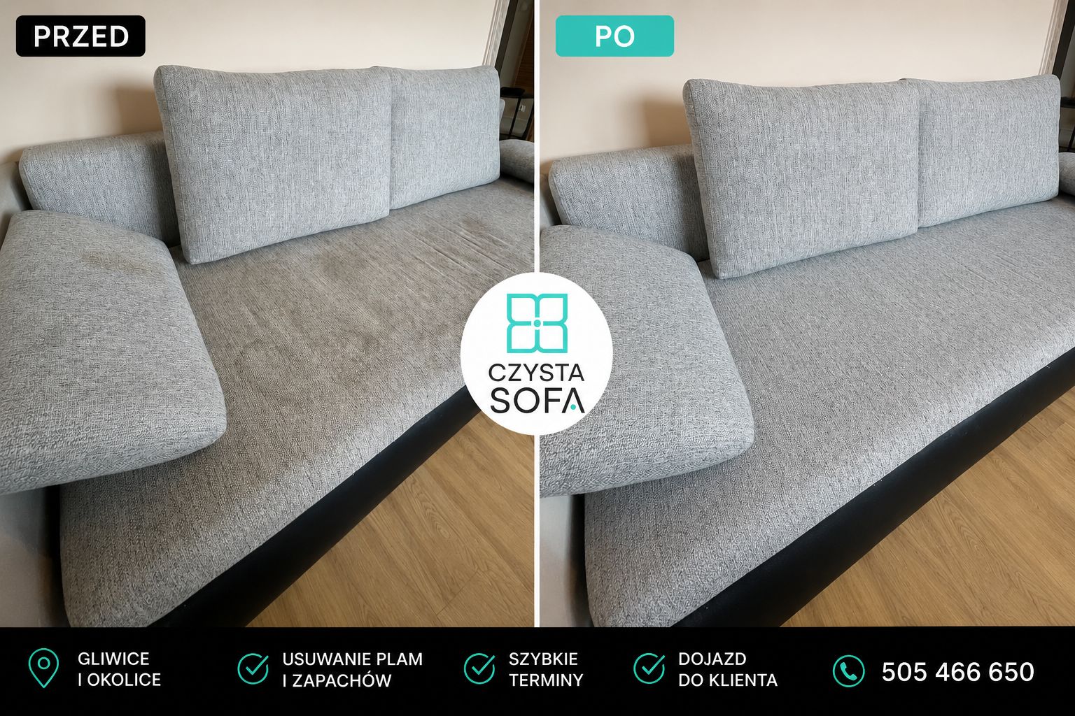 Czysta Sofa Gliwice - efekt prania kanapy w Gliwicach efekt prania kanapy w Gliwicach